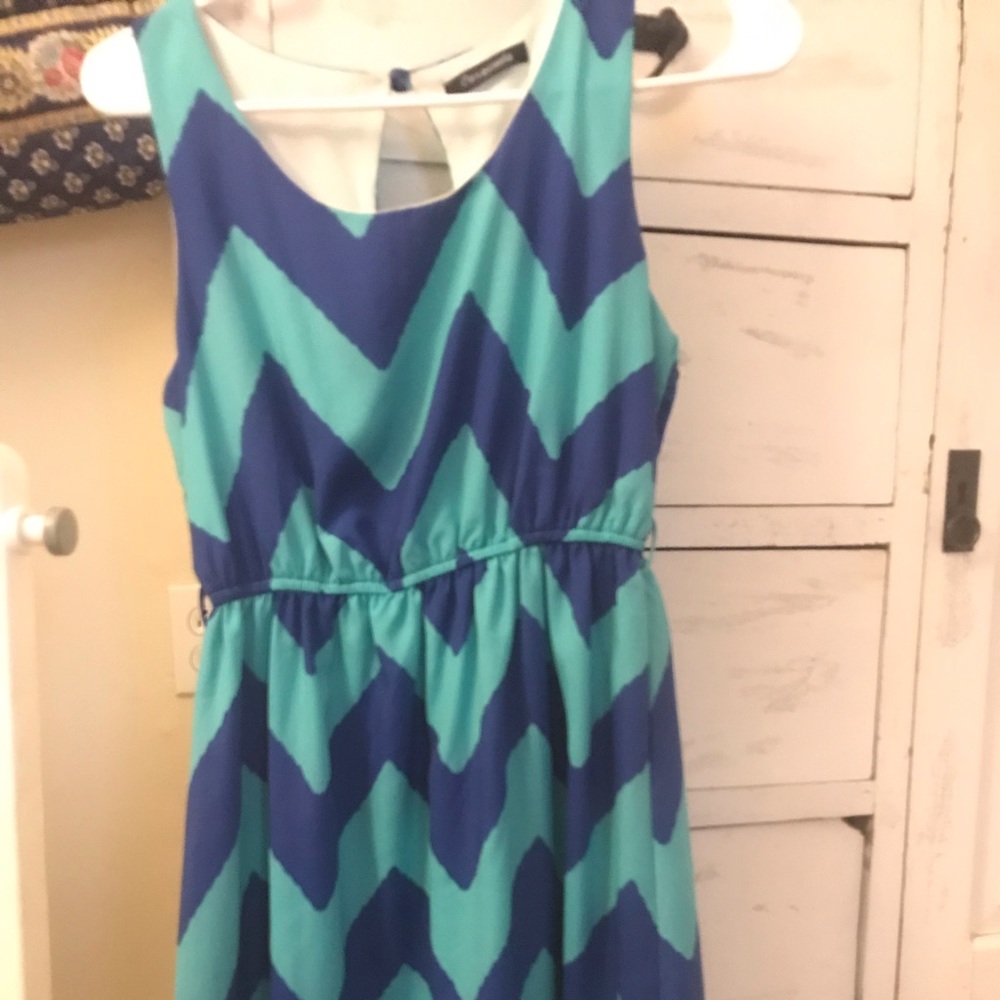 Blue chevron dress